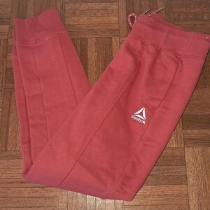 Reebok Womens Coral-Red Jogger Sweatpants Small